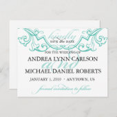 Carte postale 'Elegant Flourish' pour annoncer la  (Devant / Derrière)