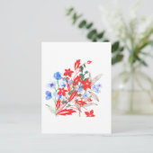 Carte Postale Elegant Flower and Leaves Artwork | Minimal  (Debout devant)