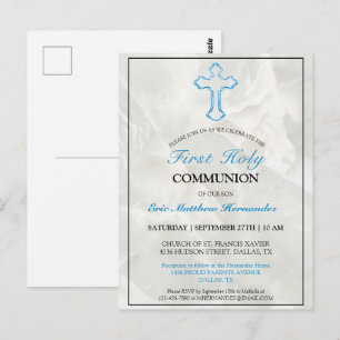 Carte Postale Elégant garçons de marbre 1ère Sainte Communion In