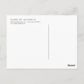 Carte Postale Elégant gâteau blanc avec décoration de gâteau aux (Dos)