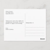 Carte Postale Elégant Giraffe Elephant Baby shower Merci (Dos)