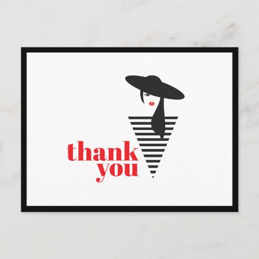 Carte Postale Élégant Glamour Mod Stylist Poshmark Merci (Devant)