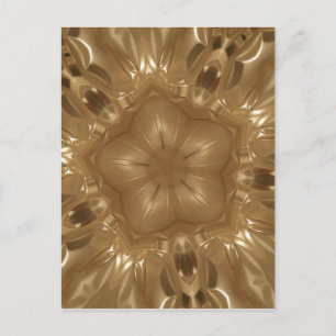 Carte Postale Elégant Gold Brown Kaleidoscope Star Design