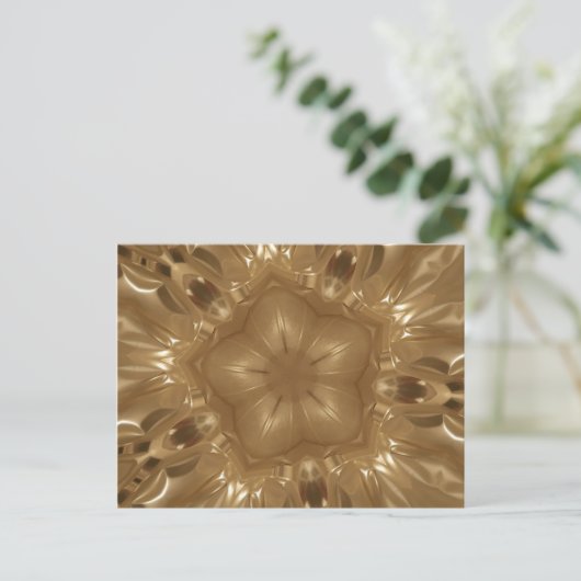 Carte Postale Elégant Gold Brown Kaleidoscope Star Design (Debout devant)