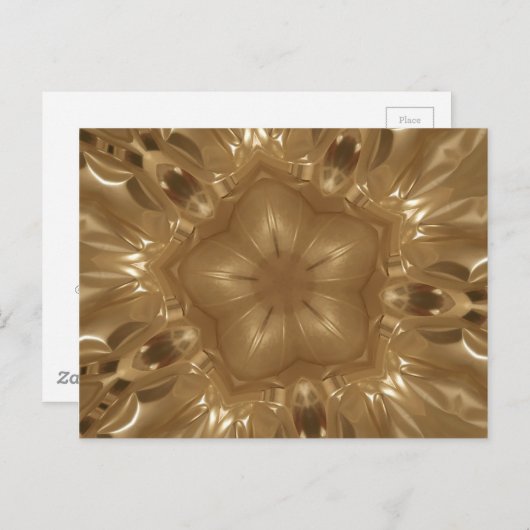 Carte Postale Elégant Gold Brown Kaleidoscope Star Design (Devant / Derrière)