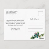 Carte Postale Elégant Gold Pine Cone voeux de Noël (Dos)