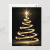 Carte Postale Elegant Golden Sparkle Christmas Tree (Devant / Derrière)
