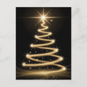 Carte Postale Elegant Golden Sparkle Christmas Tree (Devant)