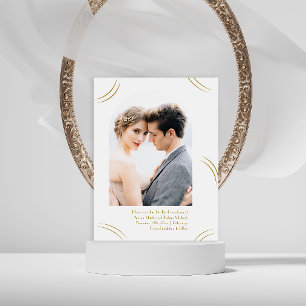 Carte Postale Elégant Golden Wisps photo mariage Enregistrer la