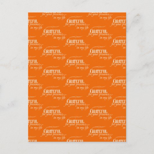 Carte Postale Elégant Grateful Thanksgiving Orange d'automne (Devant)