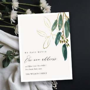 Carte Postale Élégant Green Gold Eucalyptus Branche Nous avons d