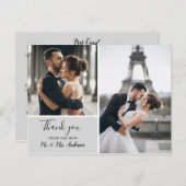 Carte Postale Elegant Grey 2 Photo | Merci (Devant / Derrière)