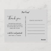 Carte Postale Elegant Grey 2 Photo | Merci (Dos)