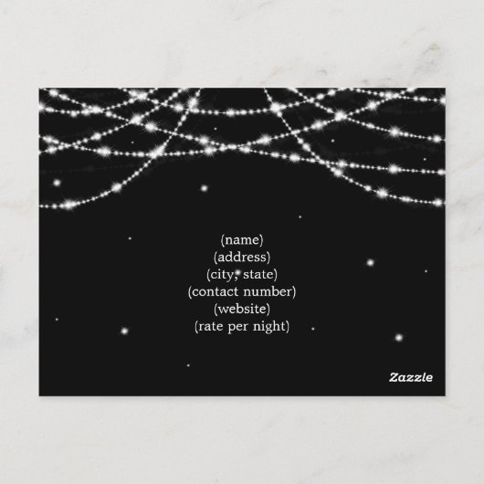 Carte Postale Élégant Hébergement Sparkling String Noir (Dos)
