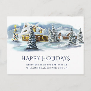 Carte Postale Élégant hiver Terre Noël Accueil corporatif