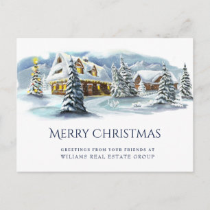 Carte Postale Élégant hiver Terre Noël Accueil corporatif