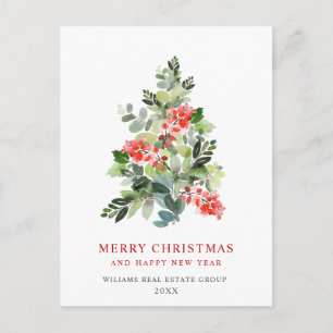 Carte Postale Élégant Holly Tree Noël Accueil d'entreprise