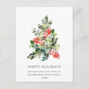 Carte Postale Élégant Holly Tree Noël Accueil d'entreprise Po