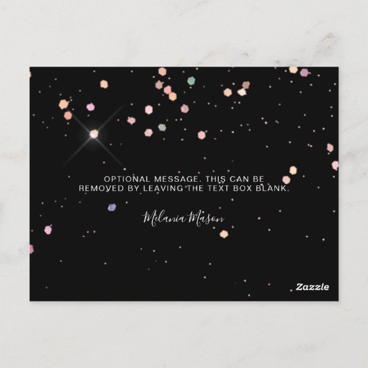 Carte Postale Élégant Holographe Parties scintillant maquillage  (Dos)