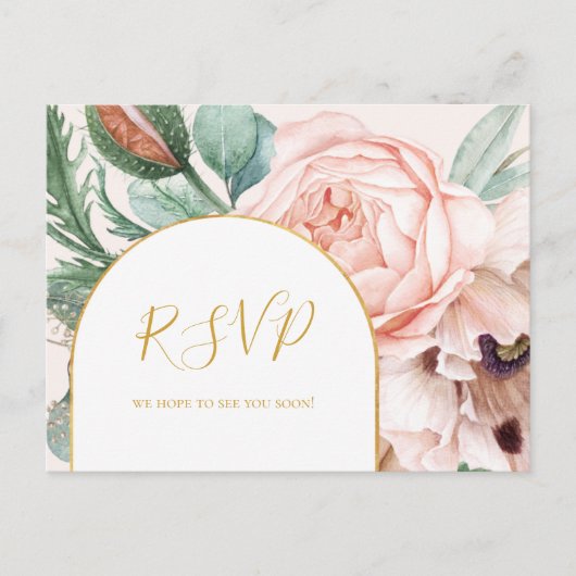 Carte Postale Elégant jardin fleuri | Pastel Song Request RSVP (Devant)
