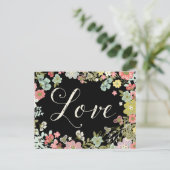 Carte Postale Elégant Jardin Floral Beau Love Script Art (Debout devant)