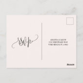 Carte Postale Elégant Jardin Floral Rose Mariage RSVP (Dos)