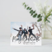 Carte Postale Élégant Joyeux Noël Calligraphie (Debout devant)