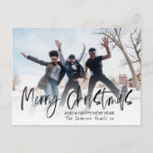 Carte Postale Élégant Joyeux Noël Calligraphie (Devant)