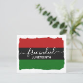 Carte Postale Élégant JUNETEENTH panafricain GRATUIT EN VÉRITÉ (Debout devant)