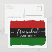 Carte Postale Élégant JUNETEENTH panafricain GRATUIT EN VÉRITÉ (Devant / Derrière)
