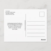 Carte Postale Élégant JUNETEENTH panafricain GRATUIT EN VÉRITÉ (Dos)