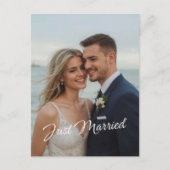 Carte Postale Élégant juste marié Mariage photo Faire-part (Devant)