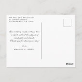 Carte Postale Élégant Kraft rustique | Merci photo mariage (Dos)