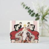 Carte Postale Elegant Lady à Paris Art Deco Postcard (Debout devant)