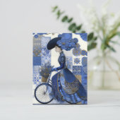 Carte Postale Elegant Lady Bicycle Delft (Debout devant)