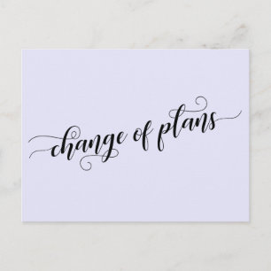 Carte Postale Élégant Lavande Changement de plans Reporté Mariag
