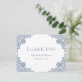 Carte Postale Élégant Lavande Floral Mariage de dentelle Merci (Debout devant)