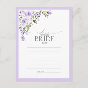 Carte Postale Élégant Lavande Lilac Conseil Floral À La Mariée