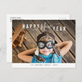 Carte Postale Élégant lettrage Bonne année (Devant / Derrière)