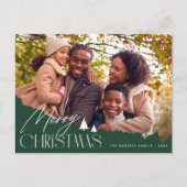 Carte Postale Elégant lettrage moderne photo Noël vacances (Devant)