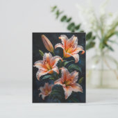 Carte Postale Elegant Lily Flower Art – Premium Prints & Unique  (Debout devant)