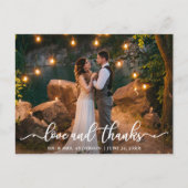 Carte Postale Elegant Love and Thanks Script Mariage Photo (Devant)