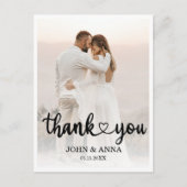 Carte Postale Elegant Love Heart Script Mariage Photo (Devant)