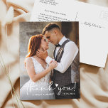 Carte Postale Elegant Love Heart Script Mariage Photo Merci<br><div class="desc">Carte Postale Mariage Photo Merci Elégant Love Heart Script. Pour plus de personnalisation,  cliquez sur le lien "customiser plus" et utilisez notre outil de conception pour modifier ce modèle.</div>