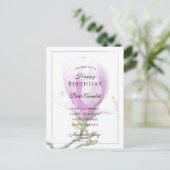 Carte Postale Elégant Magnolia rose voeux d'anniversaire (Debout devant)