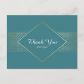 Carte Postale Elégant mariage art déco simple merci (Devant)