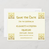 Carte Postale Elégant Mariage celtique Ivory Faux Gold Celtic no (Devant / Derrière)