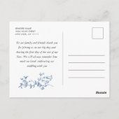 Carte Postale Élégant Mariage couleur bleu couleur orné victorie (Dos)