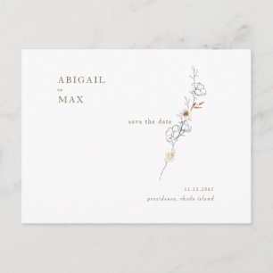 Carte Postale Élégant mariage d'accents floraux Enregistrer la d