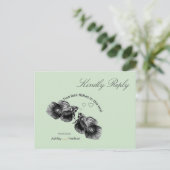 Carte Postale Elégant Mariage d'aquarelle noir Sage (Debout devant)